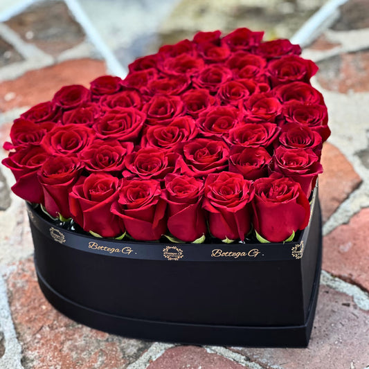 Red Rose Heart Box